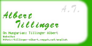 albert tillinger business card